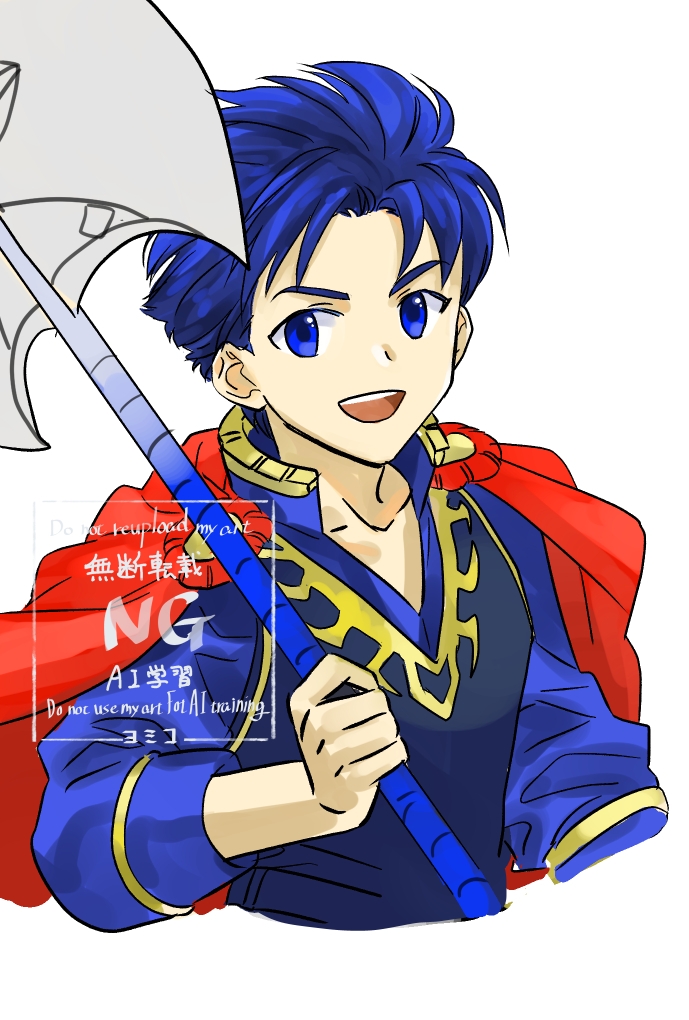 1boy, aged_down, axe, cape, child, double-sided_axe, fire_emblem, fire_emblem:_the_blazing_blade