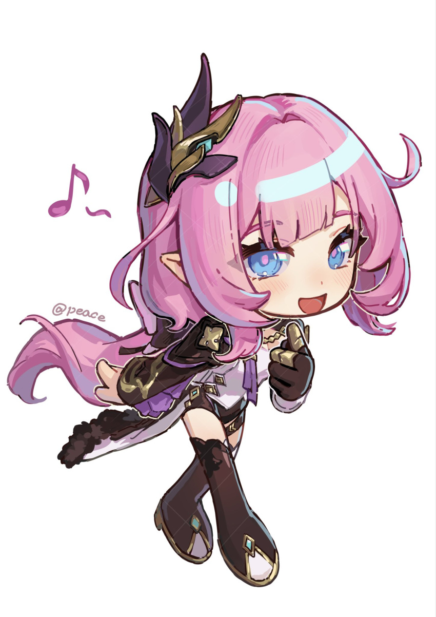 1girl, black_boots, black_gloves, black_shorts, blue_eyes, boots, cape, chibi