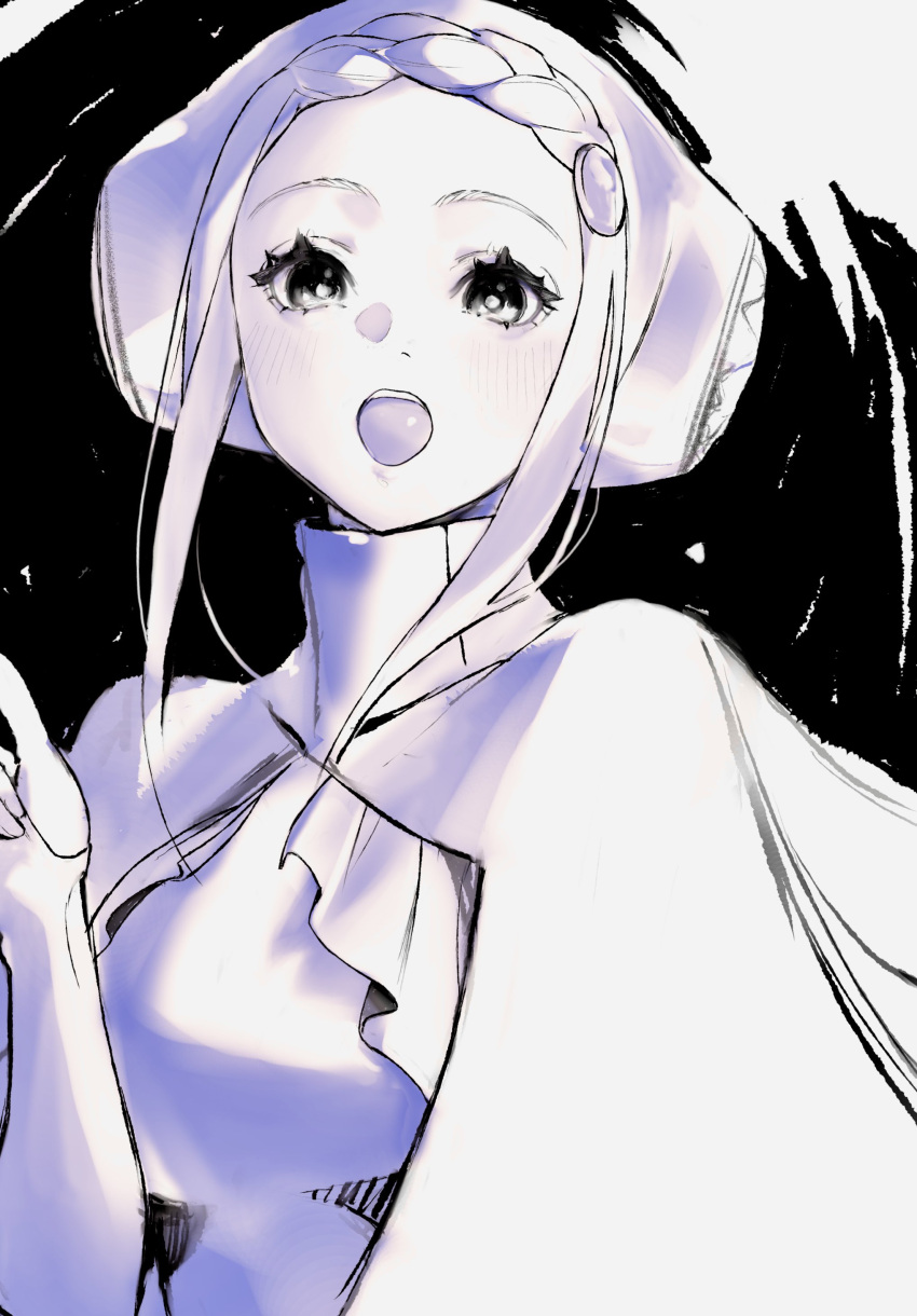 1girl, absurdres, commentary_request, escoffion, hand_up, highres, ingrid_(capcom), kumacco