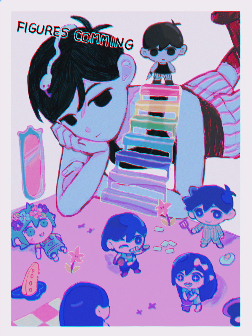 1boy, absurdres, aubrey_(headspace)_(omori), aubrey_(omori), basil_(headspace)_(omori), basil_(omori), black_eyes, black_hair
