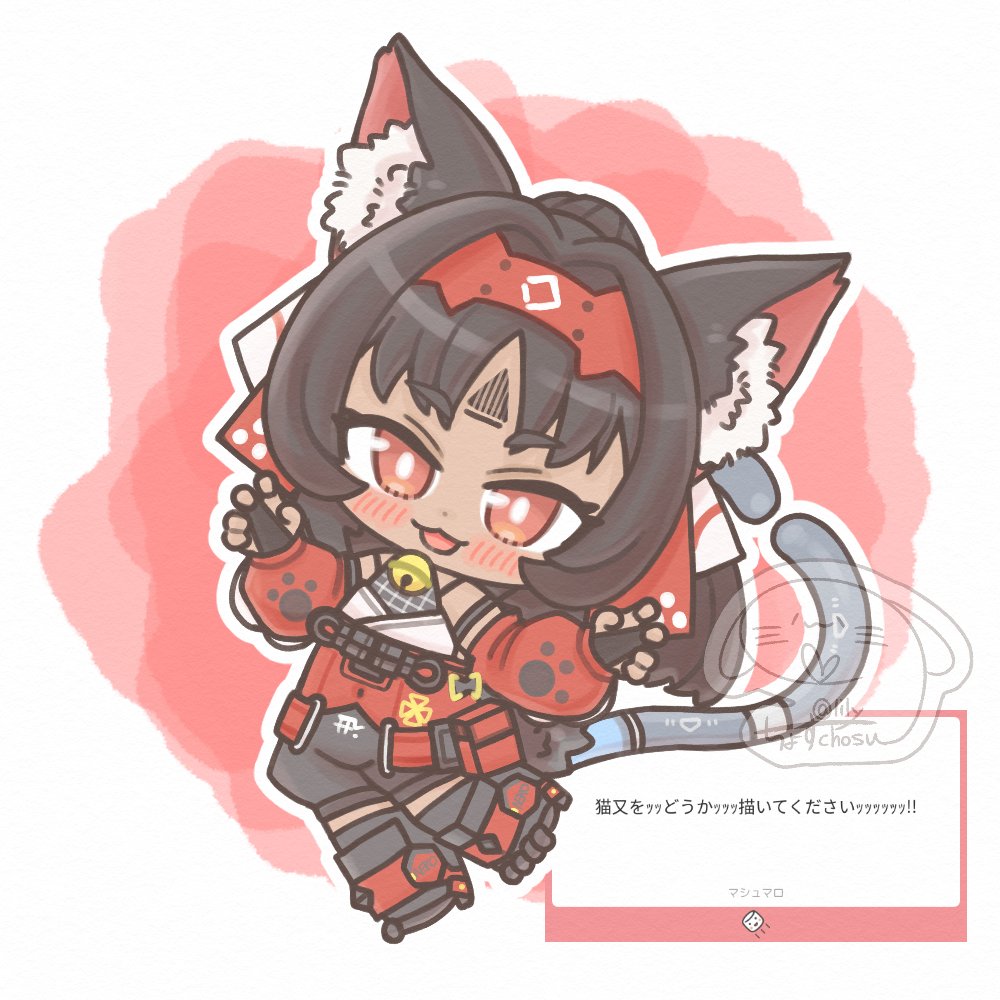 1girl, animal_ear_fluff, animal_ears, black_hair, blush, cable, cable_tail, cat_ears