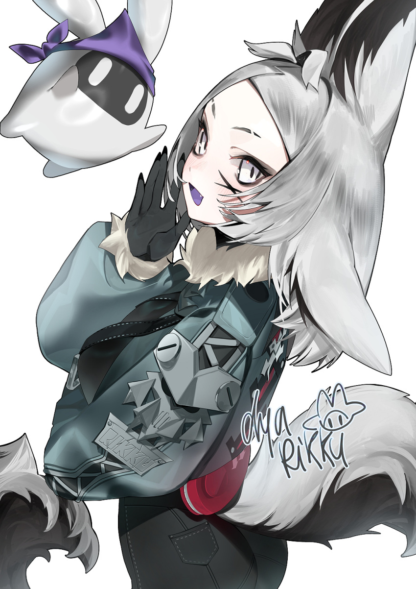 1girl, animal_ears, black_bodysuit, black_pants, bodysuit, bodysuit_under_clothes, chatblin_(dyarikku), colored_skin