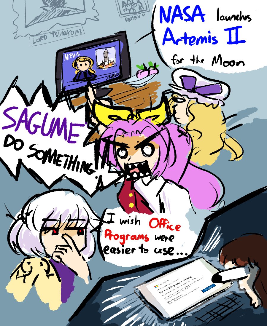 !, !!, 1other, 4girls, angry, artemis_ii, artemis_program, blonde_hair