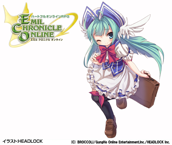 1girl, artist_request, bag, black_thighhighs, blue_collar, blue_eyes, blue_hat, blue_ribbon