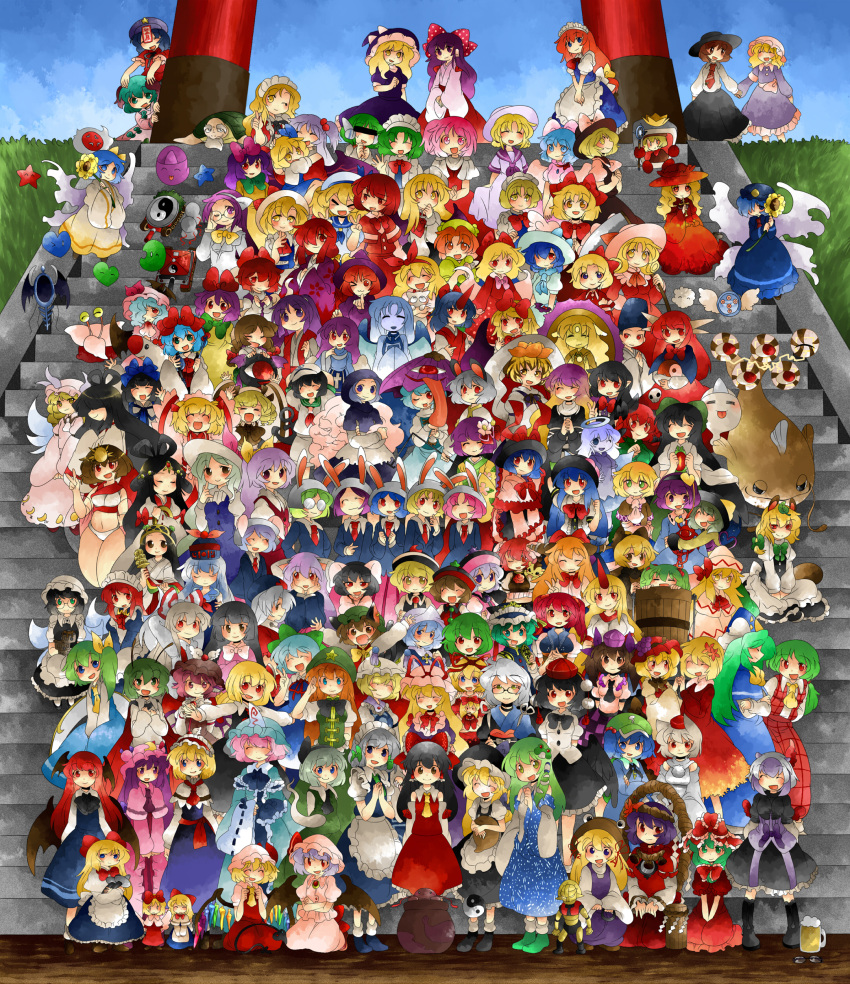 absolutely_everyone, absurdres, aki_minoriko, aki_shizuha, alice_margatroid, alice_margatroid_(pc-98), angel, animal_ears