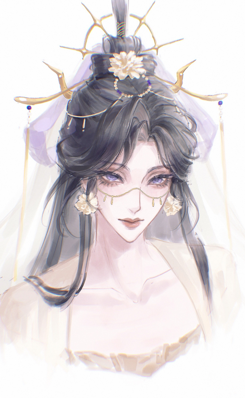1girl, black_hair, blue_eyes, chinese_clothes, chinese_commentary, closed_mouth, code:_kite, commentary_request