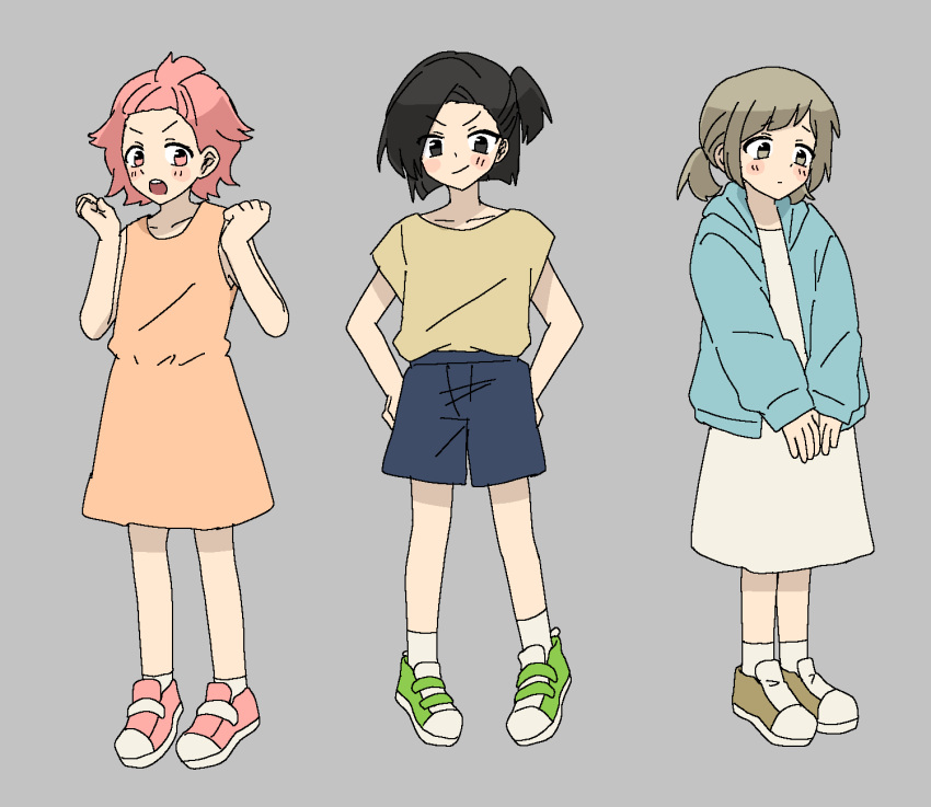 black_eyes, black_hair, brown_eyes, brown_hair, commentary_request, dress, etra-chan_wa_mita!, highres
