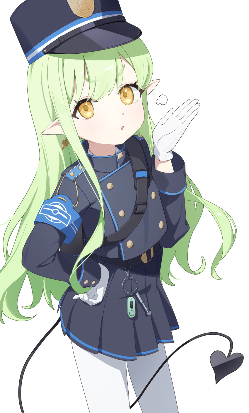 1girl, absurdres, armband, bamyamsj, belt, black_skirt, black_tail, blue_archive