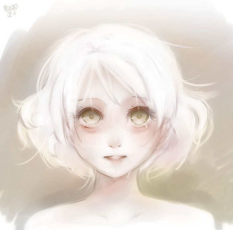 bust, emily_(meago), face, green_eyes, meago, original, pale_color, pale_colors