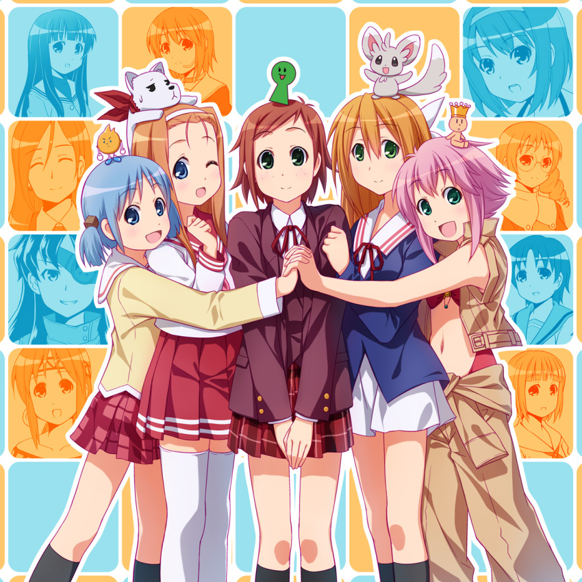aisawa_mai, aizawa_mai, alisa, alisa_(kiddy_girl-and), animal_on_head, bobobo-bo_bo-bobo, character_request, clannad
