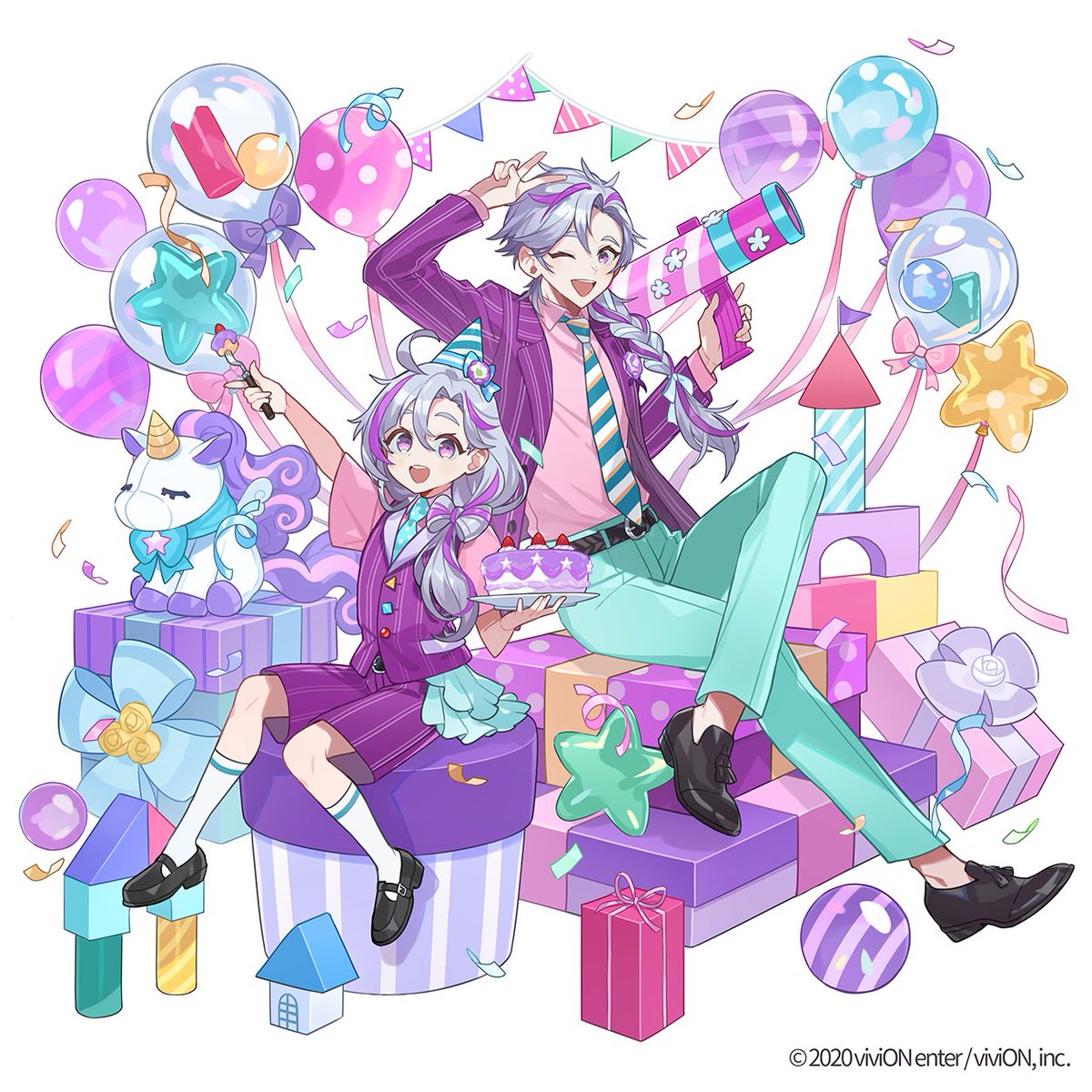 2boys, :d, ;d, age_comparison, ahoge, aqua_necktie, arm_up, ball