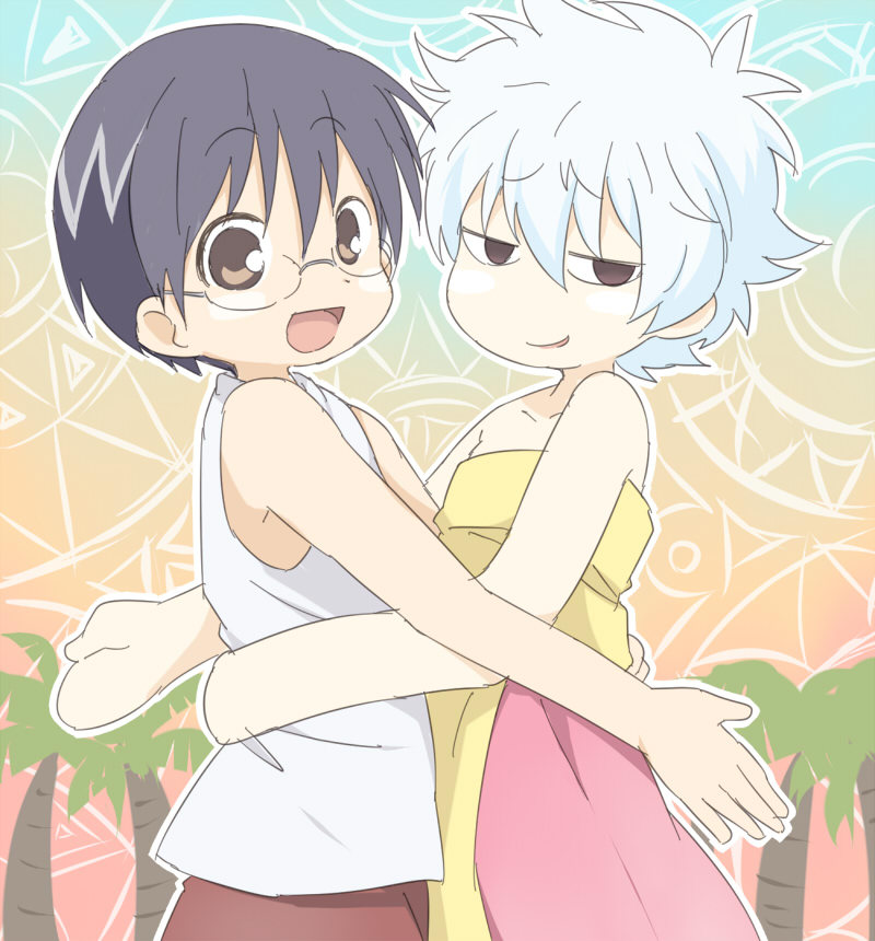 blush, cosplay, genderswap, gintama, glasses, guu, guu_(cosplay), guu_(jungle_wa_itsumo_hare_nochi_guu)
