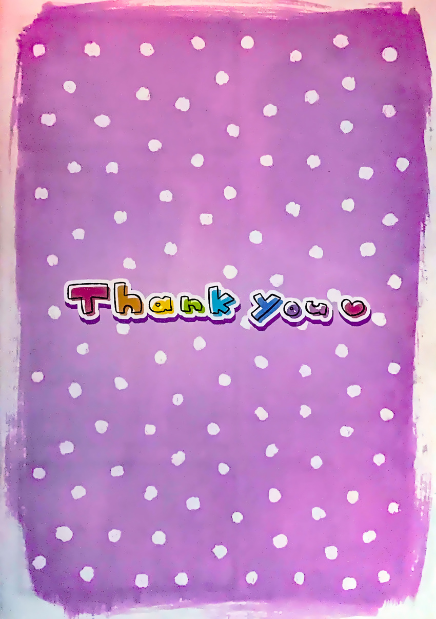 absurdres, border, coa_(chroo_x), english_text, highres, no_humans, polka_dot, polka_dot_background, purple_background, rainbow_text, text-only_page, text_focus, third-party_source, touhou, white_border