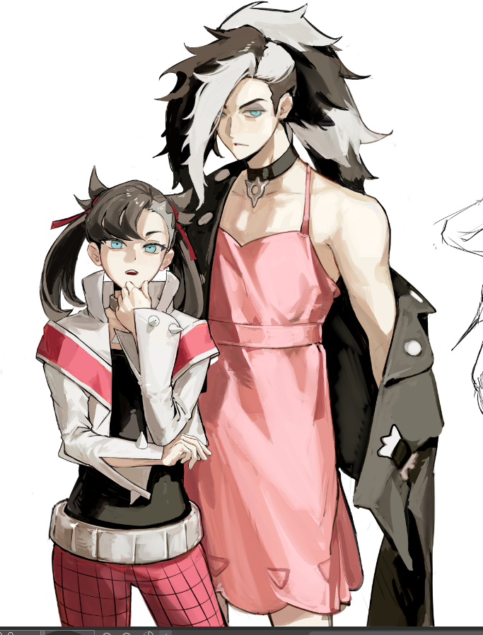 1boy, 1girl, belt, black_choker, black_hair, black_jacket, black_shirt, blue_eyes