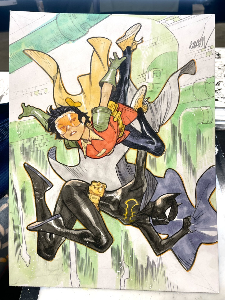 1girl, bat_mask, batgirl, batgirl_costume_(2021_cassandra), batgirls, batman_(series), batman_symbol, belt