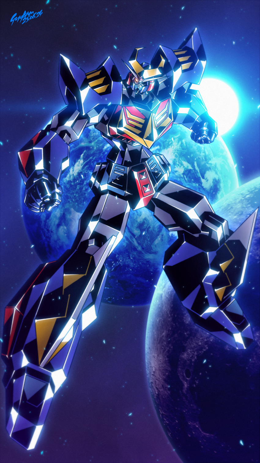 babamba, baldios, clenched_hand, clenched_hands, commentary_request, earth_(planet), glowing, glowing_eyes