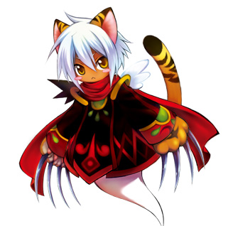 1boy, animal_ears, animal_hands, asymmetrical_wings, black_shirt, black_tail, black_wings, cat_boy