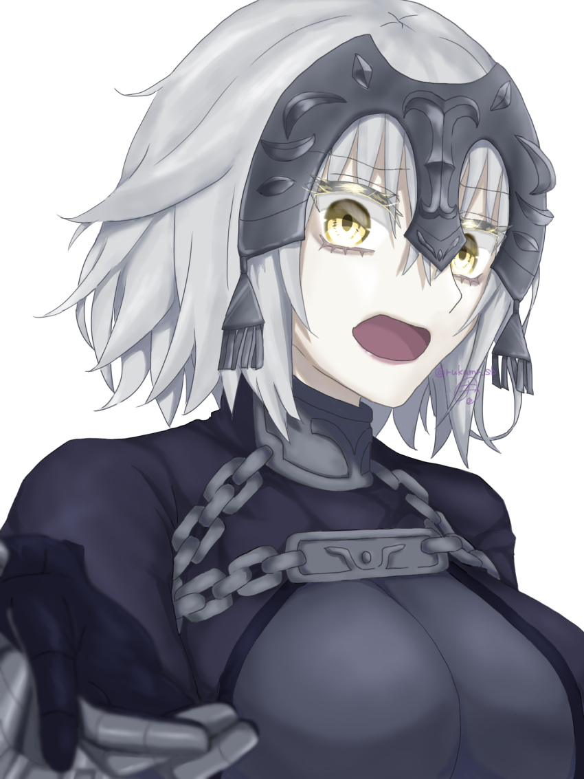 1girl, breasts, chain, commentary_request, fate/grand_order, fate_(series), grey_hair, highres