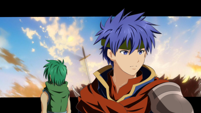 2boys, blue_eyes, blue_hair, closed_mouth, commentary_request, fire_emblem, fire_emblem:_path_of_radiance, green_hair