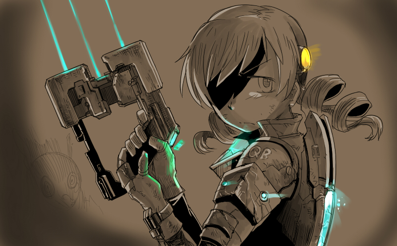 blonde_hair, charlotte_(madoka_magica), cosplay, dead_space, drill_hair, hobbang, irony, mahou_shoujo_madoka_magica