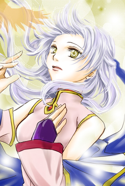 1girl, breasts, commentary_request, detached_sleeves, fire_emblem, fire_emblem:_radiant_dawn, hand_on_own_chest, lips