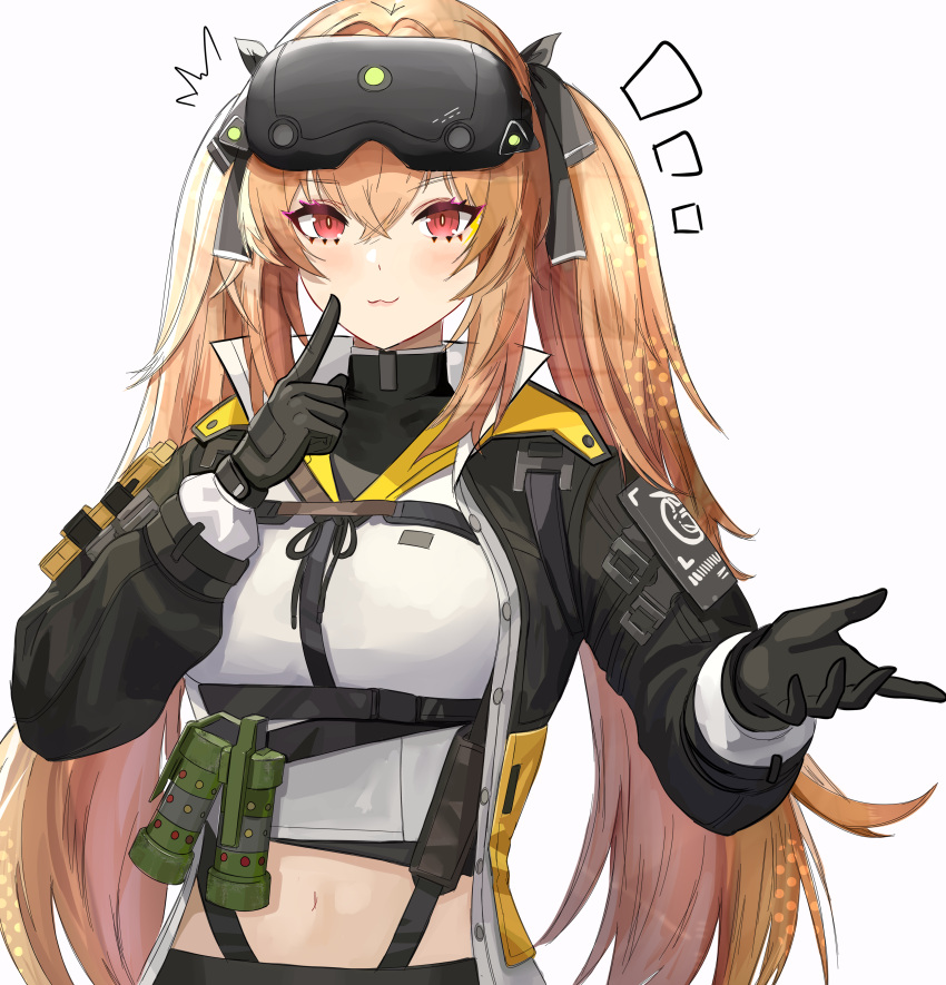 1girl, :3, absurdres, black_gloves, black_jacket, black_ribbon, blush, breasts