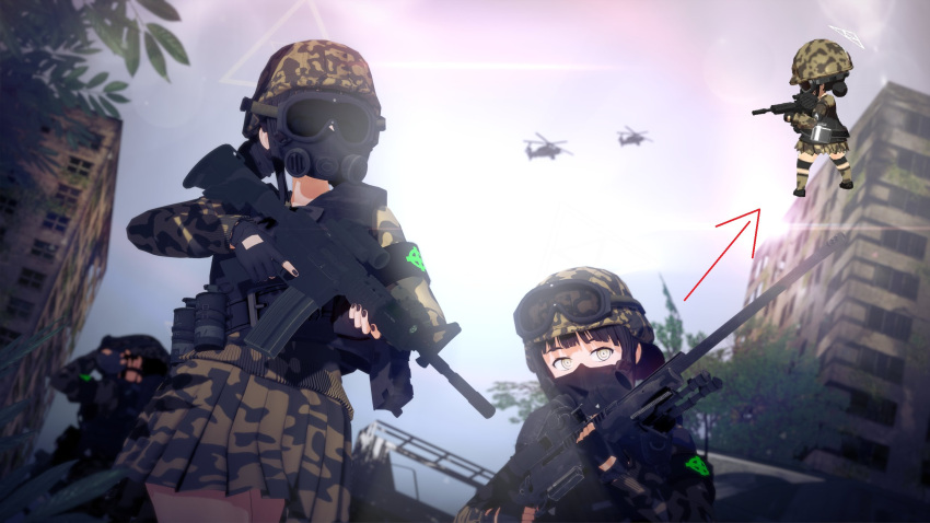 assault_rifle, blue_archive, bolt_action, catgaloperator, gloves, goggles, goggles_on_headwear, gun