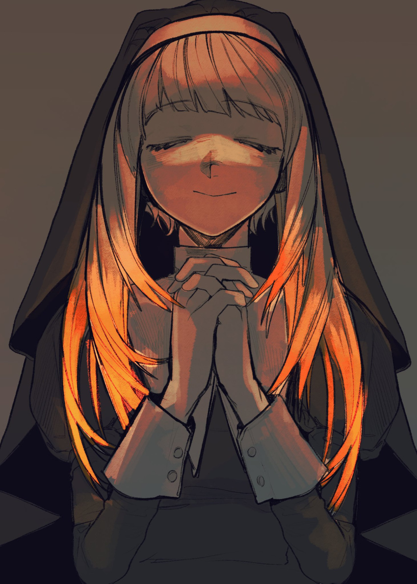 1girl, amo_empool, black_dress, black_veil, closed_eyes, closed_mouth, commentary_request, dress