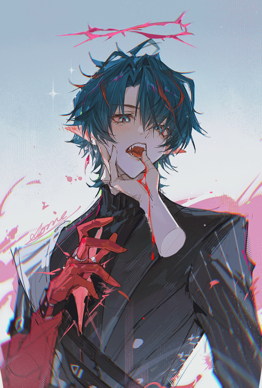 1boy, 1other, absurdres, aoma_(xuanzexuexi), arknights, arknights:_endfield, bishounen, black_jacket