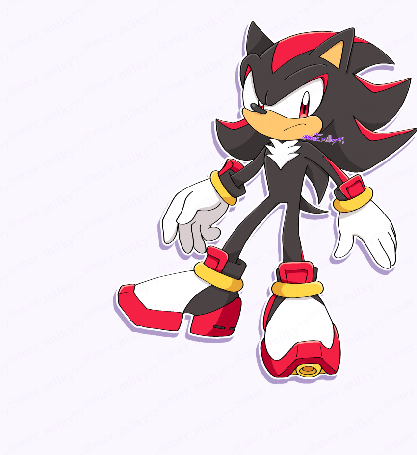 1boy, absurdres, animal_nose, ankle_cuffs, black_fur, black_shoes, chest_fur, closed_mouth