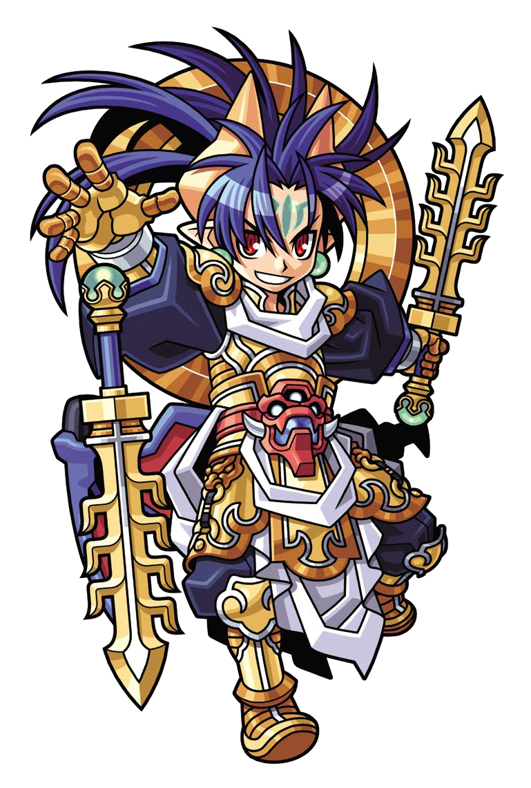 1boy, armor, armored_boots, blue_hair, blue_pants, blue_shirt, boots, child