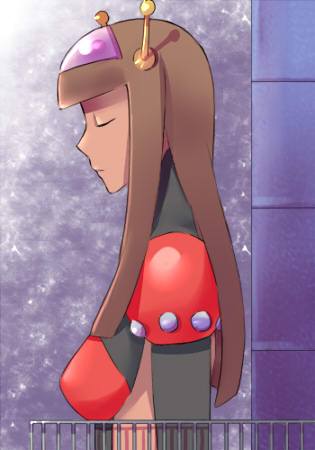 brown_hair, closed_eyes, dark_skin, giantess, great_mazinger, honoo_jun, mazinger_z, mecha