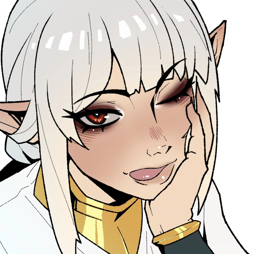 1girl, amaris_(kaizin.art), black_eyeliner, black_eyeshadow, borrowed_character, bright_pupils, closed_mouth, commentary