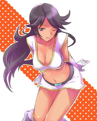 black_eyes, black_hair, dark_skin, great_mazinger, honoo_jun, mazinger_z, sitting, solo