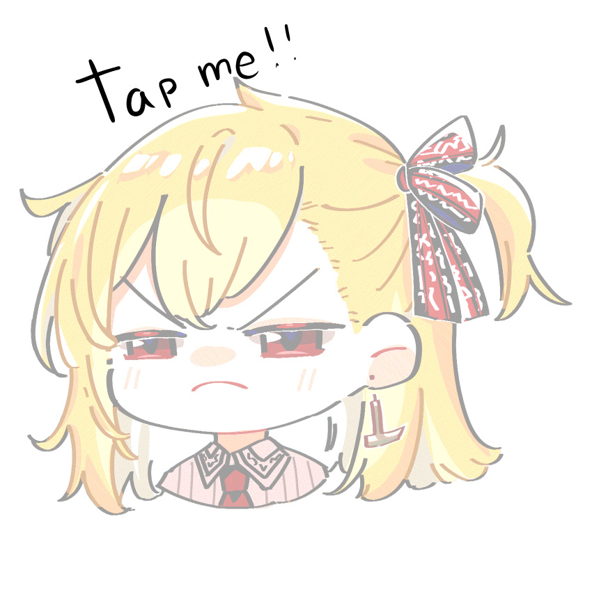1girl, absurdres, blonde_hair, chibi, chibi_only, closed_mouth, earrings, frown