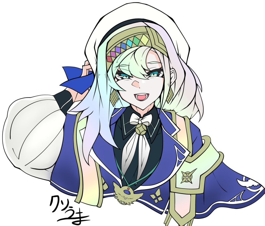 1girl, artist_name, artmage_finmel, collared_shirt, duel_monster, earrings, gradient_hair, green_eyes