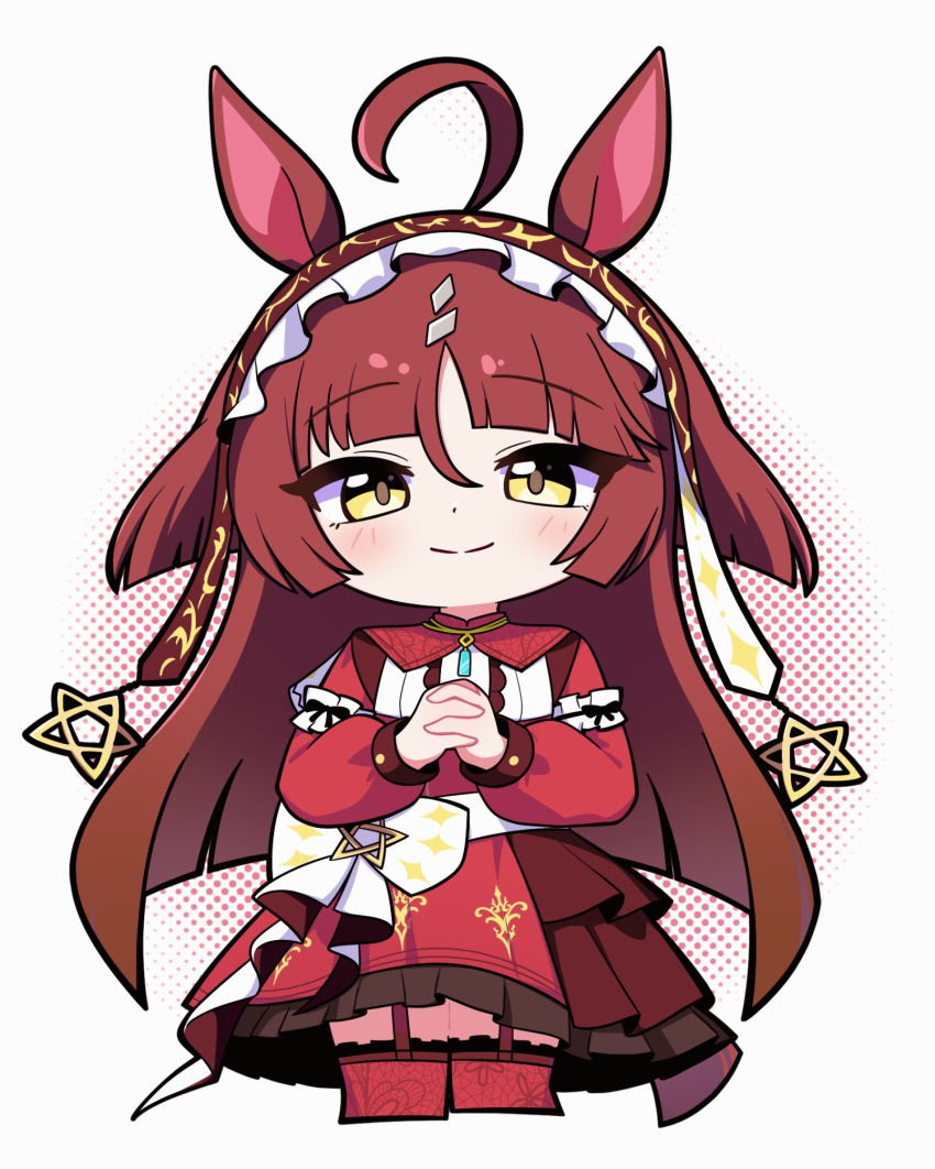 1girl, ahoge, animal_ears, blunt_bangs, blunt_ends, blunt_sidelocks, blush, chibi