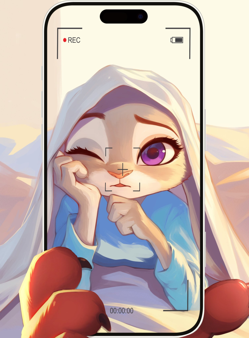 1boy, 1girl, animal_ears, animal_nose, annoyed, cellphone, commentary, furry