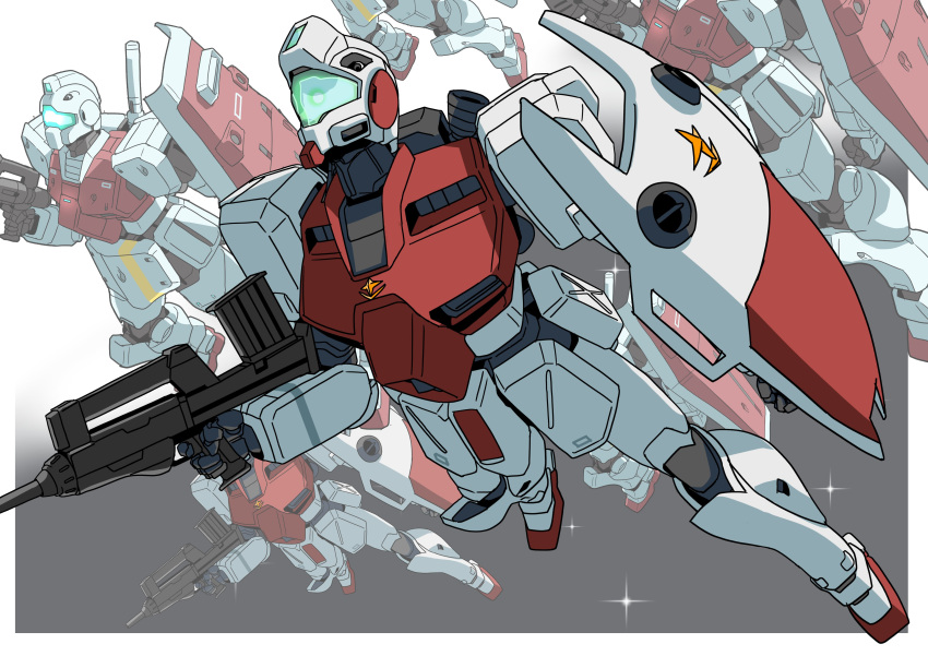 absurdres, assault_visor, bullpup, everyone, gm_(mobile_suit), gm_command, gm_command_space_type, goru_(glty07)