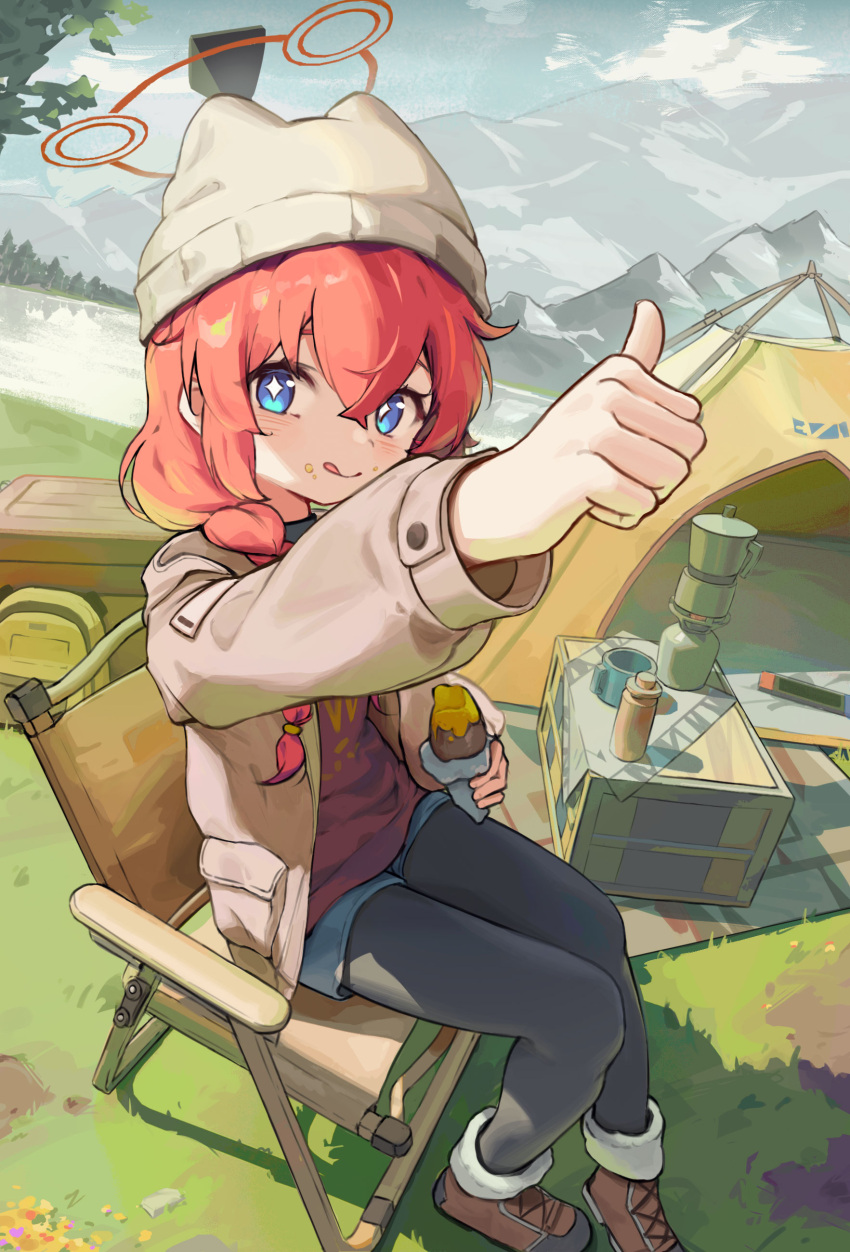 +_+, 1girl, :q, absurdres, animal_hat, ankle_boots, arm_up, backpack