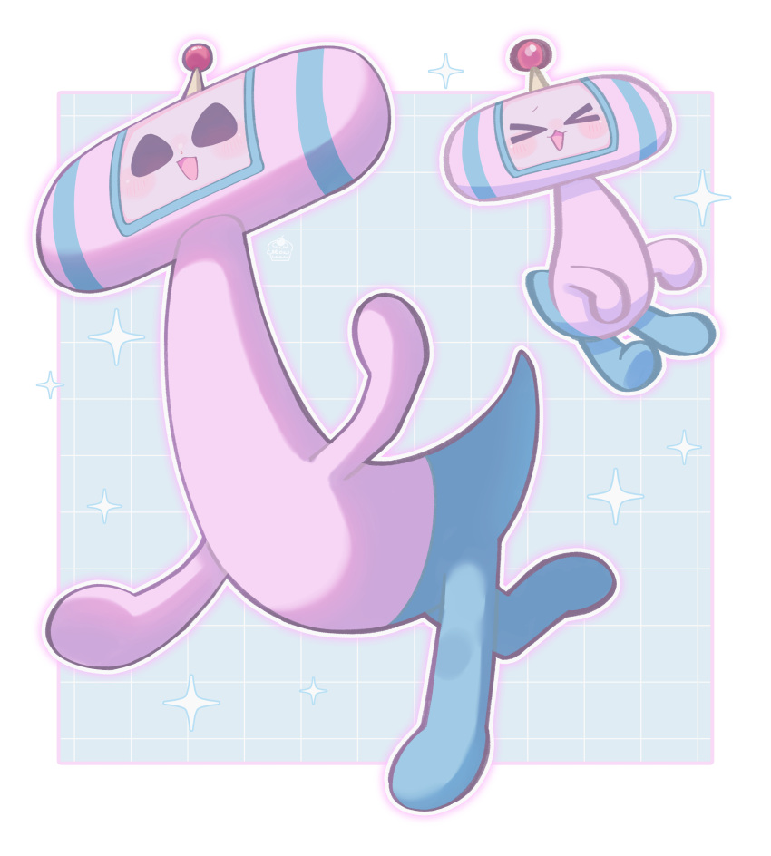 >_<, 1boy, :3, absurdres, antennae, beyond_(katamari_damacy), black_eyes, blue_background
