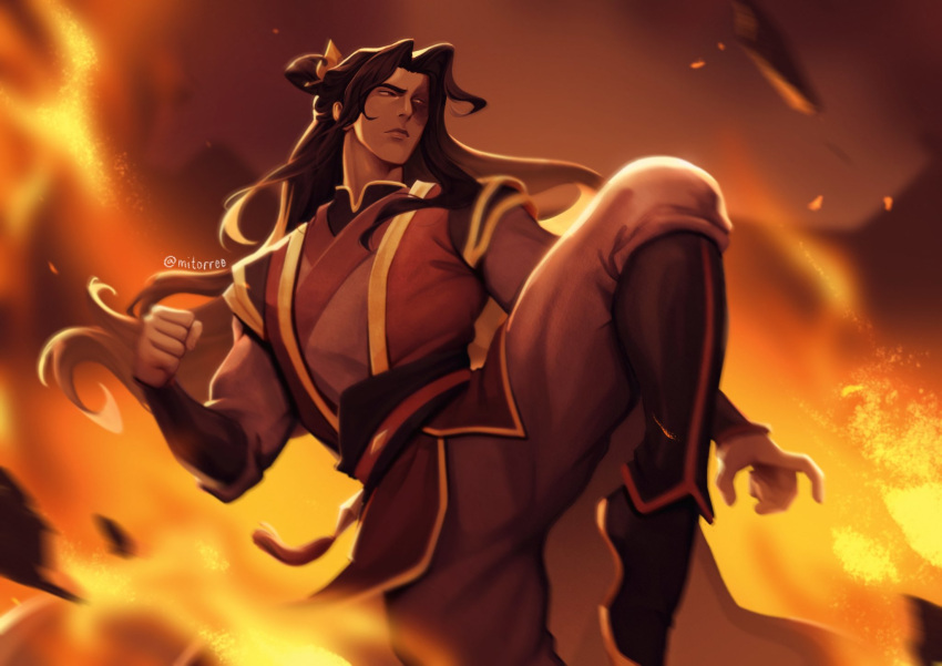1boy, avatar:_the_last_airbender, avatar_legends, burn_scar, commentary, element_bending, english_commentary, fire