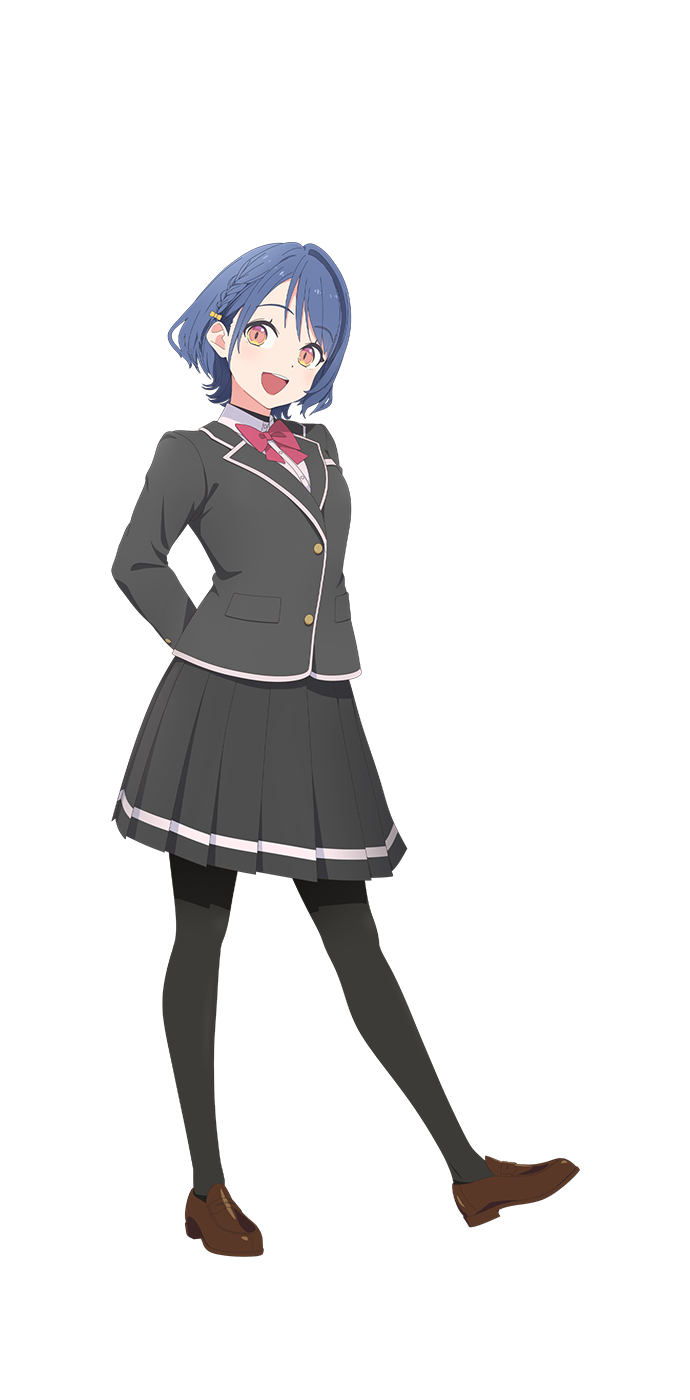 1girl, :d, black_jacket, black_pantyhose, black_skirt, blazer, blue_hair, bow