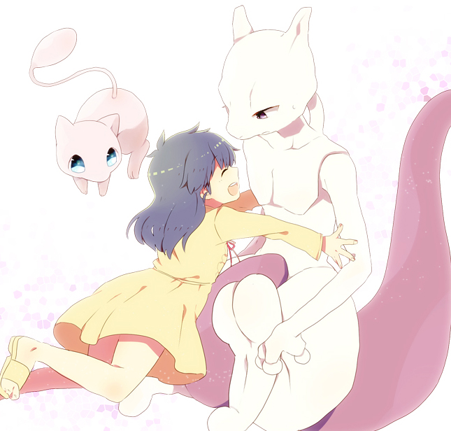 1girl, ai2, black_hair, blue_eyes, closed_eyes, dress, feet, hug
