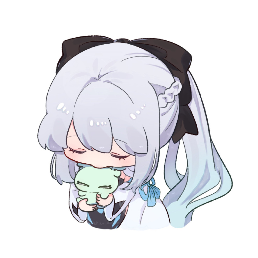 1girl, black_bow, bow, braid, closed_eyes, commentary_request, con_(fate), fate/grand_order