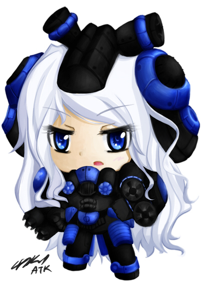 blue_eyes, starcraft, starcraft_2, terran_marauder, white_hair