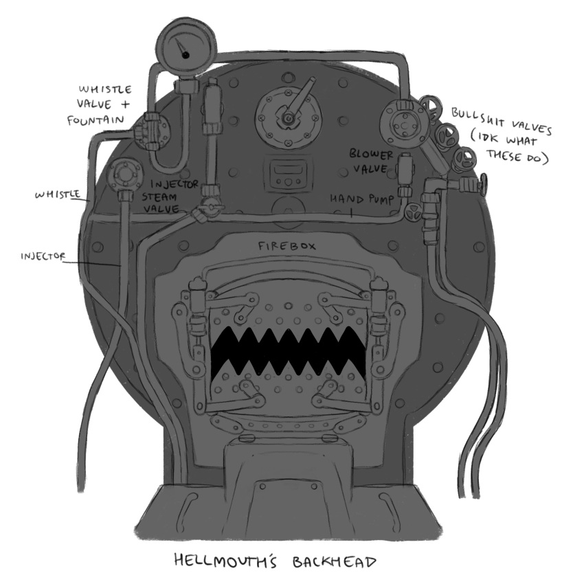 absurdres, hellmouth_(jejejunum), highres, industrial_pipe, jejejunum, no_humans, original, reference_sheet, simple_background, train, valve, white_background