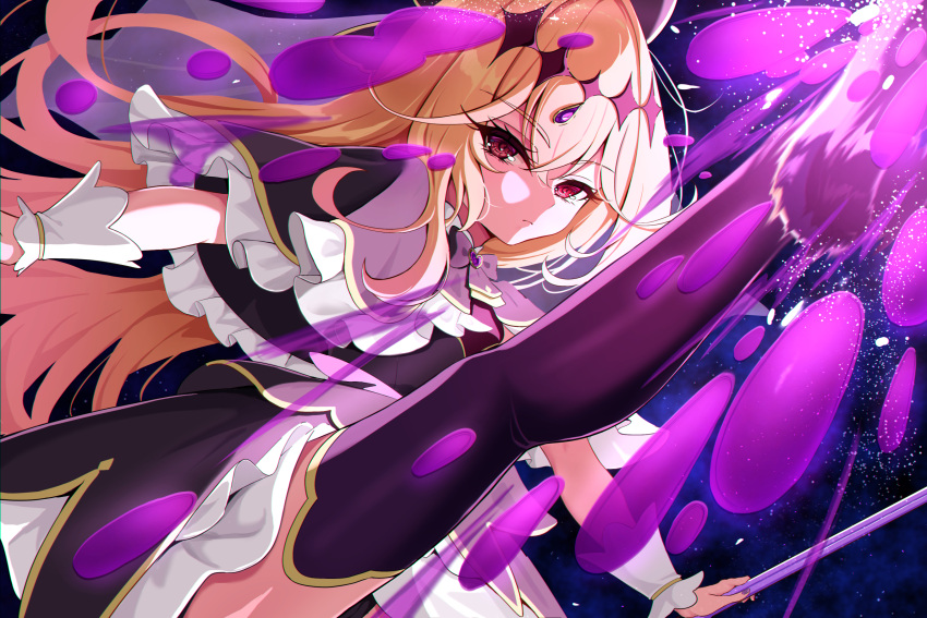 1girl, black_capelet, blonde_hair, capelet, closed_mouth, commentary_request, cure_arcana_shadow, highres