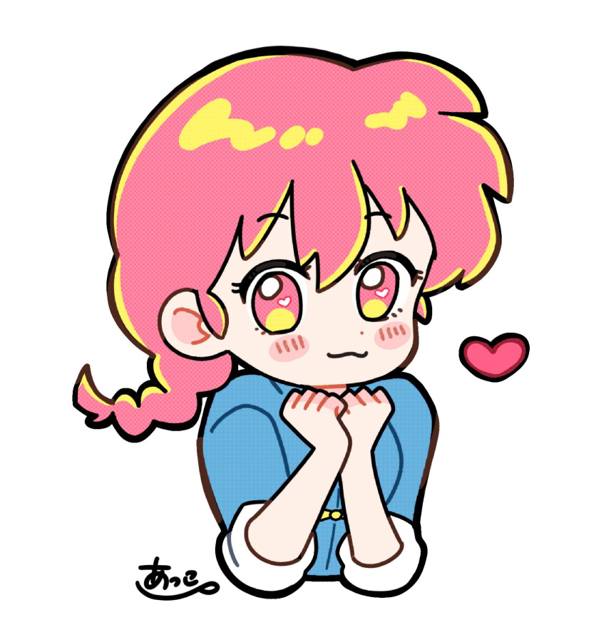 1girl, :3, acco_oekaki, blush_stickers, braid, chinese_clothes, commentary, hands_up