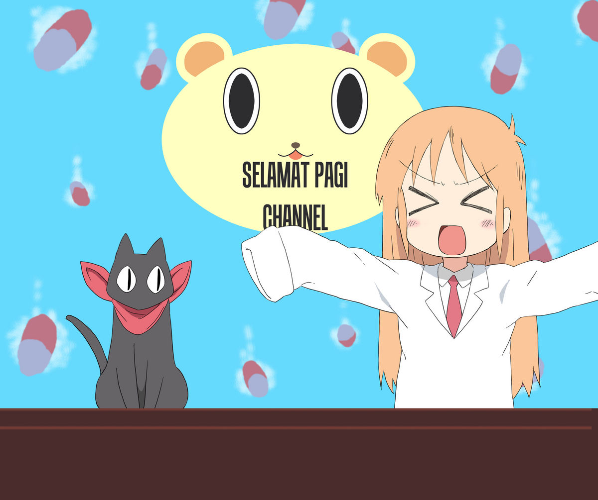 artist_request, black_cat, black_cat_(animal), cat, child, company_connection, hakase_(nichijou), konno_hiromi